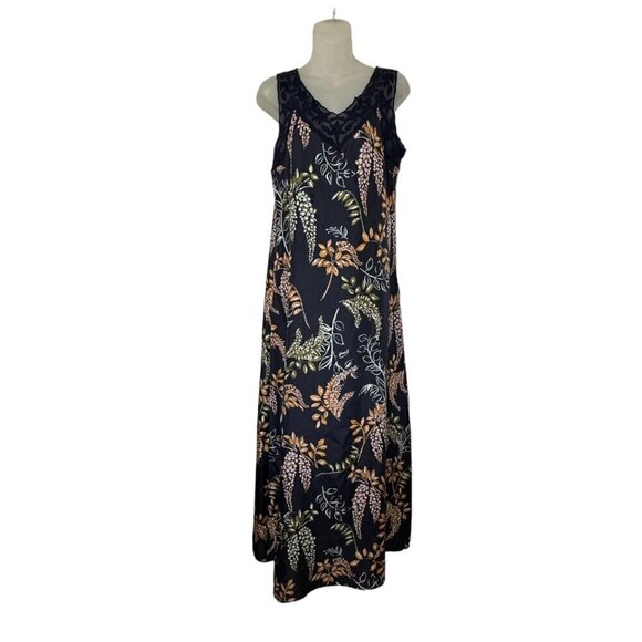 Sundance 100% Silk Sexy Floral Printed Slip Dress Sheath Lace Trim size S 4 - 6 - Picture 1 of 10